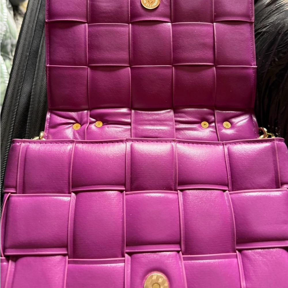 Purple Woven Leather Women's Bag